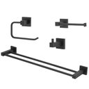 Ver imagem 1 de Kit Acessórios Quadrado Banheiro Preto/Black Fosco 4 Peças