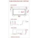 Ver imagem 3 de Cuba de Semi Encaixe para Banheiro XRT550 Retangular Compace Preto