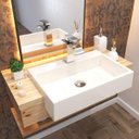 Ver imagem 1 de Cuba de Semi Encaixe para Banheiro Xrt550 Retangular Compace