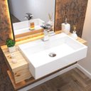 Ver imagem 1 de Cuba de Semi Encaixe para Banheiro Xrt550 Retangular Compace