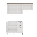 Ver imagem 1 de Cozinha Modulada Cristal 200 Cm Conjunto Completo Provençal Cor:branco com Ébano