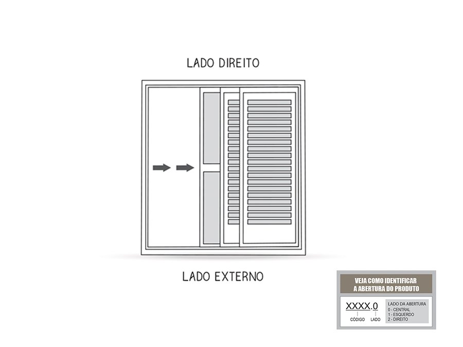 Porta Balcão de Aluminio 3 Folhas  213x150 Riobras Aluminio - 4