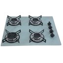 Ver imagem 2 de Cooktop Chamalar Bivolt Premium Ultra Chama 4 Bocas Vidro Temperado Marmorizado Branco