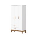 Ver imagem 1 de Roupeiro Flip 3 Portas 2 Gavetas Branco Fosco