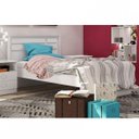 Ver imagem 2 de Quarto Infantil Completo com Guarda-Roupa 2 Portas, Cômoda e Cama Valentina Espresso Móveis Branco