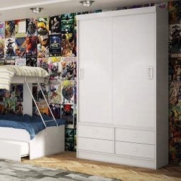 Quarto Infantil Completo com Guarda-Roupa 2 Portas, Cômoda e Cama Valentina Espresso Móveis - 5
