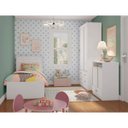 Ver imagem 1 de Quarto Infantil Completo com Guarda-Roupa 2 Portas, Cômoda e Cama Valentina Espresso Móveis Branco
