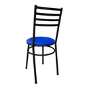 Ver imagem 4 de Conjunto 2 Cadeiras Cozinha de Metal Preto e Assento Estofado Azul