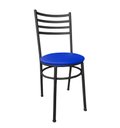 Ver imagem 2 de Conjunto 2 Cadeiras Cozinha de Metal Preto e Assento Estofado Azul