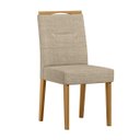 Ver imagem 2 de Kit 02 Cadeiras para Mesa de Jantar Estofada Lectus - Luxo sem Cadeiras - Linho - Areia - New Ceval