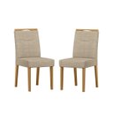 Ver imagem 1 de Kit 02 Cadeiras para Mesa de Jantar Estofada Lectus - Luxo sem Cadeiras - Linho - Areia - New Ceval