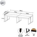 Ver imagem 3 de Estação de Trabalho Ilha F5 Office Industrial MDF 280cm Freijó com Preto