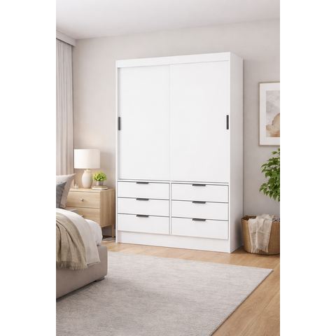 Guarda Roupa 6 Gavetas 2 Portas de Correr Sunset-grand Line