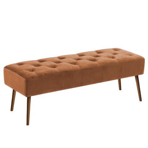 Banco Estofado Rubi 1,20m Veludo Terracota - Clique Decorações