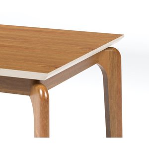 Mesa de Jantar 8 lugares Madeira Maciça Tampo Laminado borda laca off white - Cirrus:200x90cm