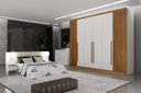 Ver imagem 1 de Guarda Roupa Casal 6 Portas 8 Gavetas - Himalaia Ripado-branco - Móveis Novo Horizonte