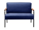 Ver imagem 2 de Namoradeira Decorativa Jade Braços Fixo - Suede Azul Marinho