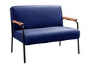 Ver imagem 1 de Namoradeira Decorativa Jade Braços Fixo - Suede Azul Marinho