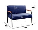 Ver imagem 4 de Namoradeira Decorativa Jade Braços Fixo - Suede Azul Marinho