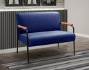 Ver imagem 3 de Namoradeira Decorativa Jade Braços Fixo - Suede Azul Marinho