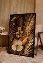 Ver imagem 3 de Quadro Decorativo Moderno Natureza Flores e Folhas Secas Moldura Preta e Vidro 118x78cm