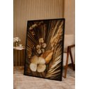 Ver imagem 3 de Quadro Decorativo Moderno Natureza Flores e Folhas Secas Moldura Preta e Vidro 118x78cm
