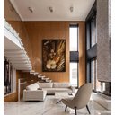 Ver imagem 2 de Quadro Decorativo Moderno Natureza Flores e Folhas Secas Moldura Preta e Vidro 118x78cm