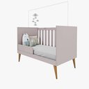 Ver imagem 1 de Berço Mini Cama Móveis Estrela Ternura - Rosa Wood + Colchão Probel