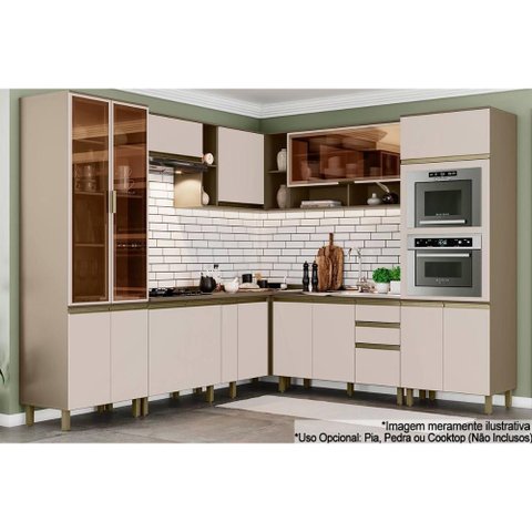 Cozinha Completa Connect 13 Peças (4 Armários + 2 Paneleiros + 4 Balcões + 3 Complementos) C6p02
