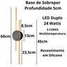 Luminária Arandela 60cm Barra Linear Duplo Led Minimalista Parede Gimpo Kjbd-166-pai Cor:modelo 2 - 7