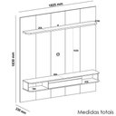 Ver imagem 3 de Painel Suspenso Tv 75 Pol 183 Cm 4622 Arly Cinamomo Off White