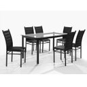 Ver imagem 2 de Conjunto Sala de Jantar Mesa Tampo de Vidro 80CMX160CM 6 Cadeiras Ivete Espresso Móveis Preto