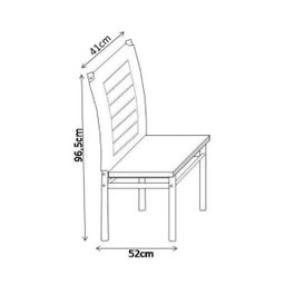 Conjunto Sala de Jantar Mesa Tampo de Vidro 80cmx160cm 6 Cadeiras Ivete Espresso Móveis - 4
