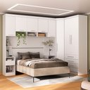 Ver imagem 1 de Quarto Modulado Casal de Canto com Guarda-roupas Maleiro e Cabeceira Alpes Master Luciane Móveis