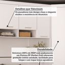 Ver imagem 4 de Quarto Modulado Casal de Canto com Guarda-roupas Maleiro e Cabeceira Alpes Master Luciane Móveis