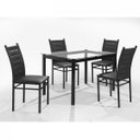 Ver imagem 2 de Conjunto Sala de Jantar Mesa Tampo de Vidro 80x120cm 4 Cadeiras Ivete Espresso Móveis Preto