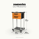 Ver imagem 2 de Carrinho Organizador Multiuso para Casa e Organização Residencial com 2 Gavetas e Rodinhas com Freio