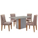Ver imagem 2 de Mesa de Jantar Isadora 120cm Tampo Mdf Vidro com 4 Cadeiras Isadora