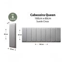 Ver imagem 2 de Placas Cabeceira Queen 160cm X 60cm 8 Placas Suede Cinza
