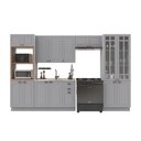Ver imagem 2 de Armário de Cozinha Modulada Completa Fidelitá Nara 100% MDF 5 Peças 350cm 16 Portas 2 Gavetas sem