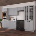 Ver imagem 1 de Armário de Cozinha Modulada Completa Fidelitá Nara 100% MDF 5 Peças 350cm 16 Portas 2 Gavetas sem
