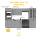 Ver imagem 5 de Armário de Cozinha Modulada Completa Fidelitá Nara 100% MDF 5 Peças 350cm 16 Portas 2 Gavetas sem