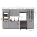 Ver imagem 4 de Armário de Cozinha Modulada Completa Fidelitá Nara 100% MDF 5 Peças 350cm 16 Portas 2 Gavetas sem