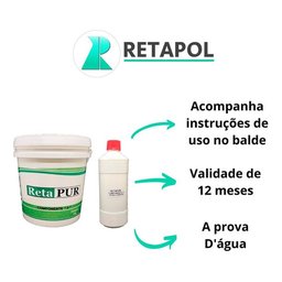 Retapur Kit 2 Baldes Cola Pu Para Borracha 9,08 Kg Retapol - 6