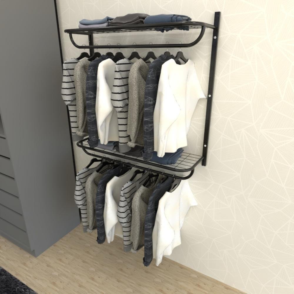 Kit para Closet com 4 peças regulável 100x100 cm cor preto modelo ...