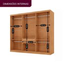 Ver imagem 5 de Guarda-Roupa Casal 100% MDF 3 Portas de Correr com 2 Gavetas Chile Off White/Marromle
