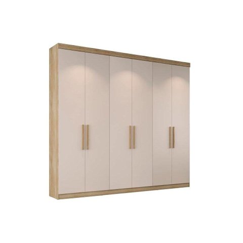 Guarda Roupa 6 Portas e 2 Gavetas PH1707 Nogueira/Off White - Herval