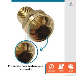 Bucha de Aumento Torneira Amarela 1/2 X 3/4 Metal Garden - 3