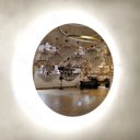 Ver imagem 1 de Espelho com Led Dimerizável Redondo 55cm 25w 4000k Bivolt Ip67 | 2500lm | Estrutura em Metal e Vidro