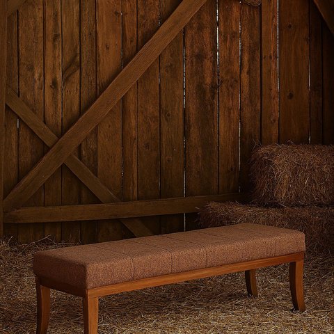 Puff em Linho 100x40cm Requadro Lucia